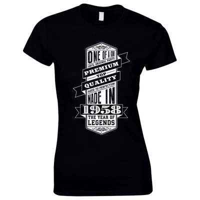 £10.97 • Buy 65th Birthday Gifts For Women Her One Of A Kind 1958 T-Shirt