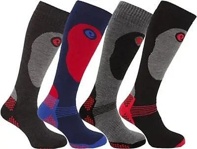 4 Pack Mens Performance Ski Sock Long Thermal Winter Designer Snowboard Socks  • £10.95