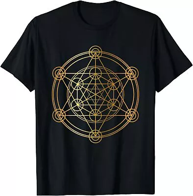 NEW LIMITED Metatron's Cube Sacred Geometry Yoga Pray Gold Tee T-Shirt S-3XL • $22.55