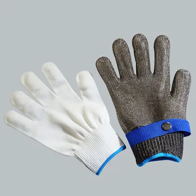 Cut Proof Stab Resistant Glove Stainless Steel Metal Mesh Butcher Safety Gloves • $9.99