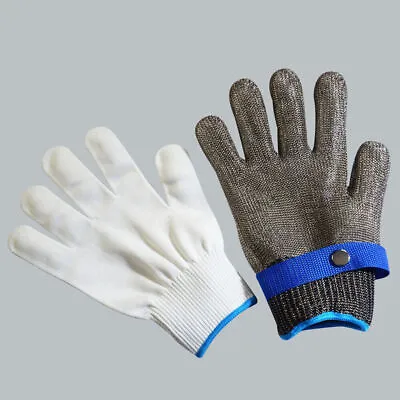 Safety Cut Proof Stab Resistant Glove Stainless Steel Metal Mesh Butcher Gloves • $9.99
