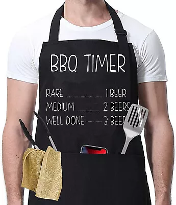 Bbq Timer Apron Gift For Him Man Dad Fathers Day Ladies Cooking Chef Novelty Fu • £5.49
