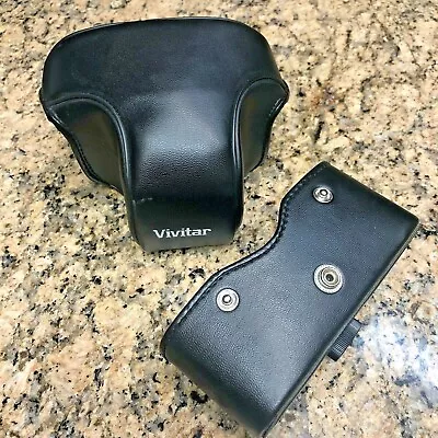 Vivitar Black Leather CASE FOR V3800n V4000 2000 50mm- 2 Pieces - Free Shipping • $29.90