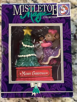 Mistletoe Magic Christmas  Ornament Mouse Decorating Tree Chest 1998 Holiday • $14.30