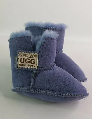 Urban Ugg Co Baby Ugg Boots Sheepskin Blue Colour Up To 9cm Foot Made In Aus • $12.50