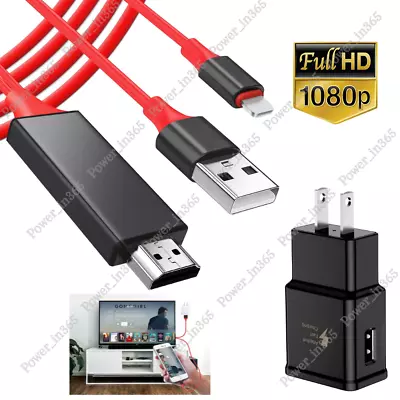 For IPhone IPad 1080P HDMI Mirroring AV Cable Phone To TV HDTV Adapter Sync Cord • $7.65