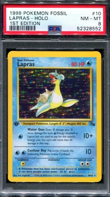 $125 • Buy PSA 8 Pokemon 1999 1st Edition Fossil Lapras Holo #10