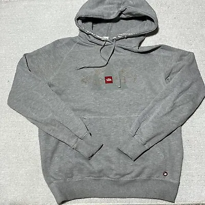 Vintage THE NORTH FACE Hoodie Mens L Pullover Distressed Heavyweight Puffy Logo • $26