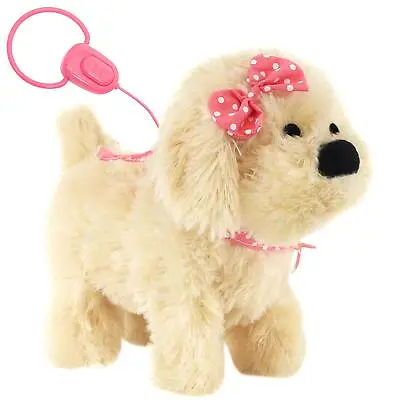 Walking & Talking Dog Fluffy Plush Puppy With Barking Sounds Electronic Pet Toy • £14.29