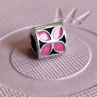 💗💗Authentic Pandora Charm Four Petal Pink Enamel Flower 790437EN05 Retired💗💗 • $19.99