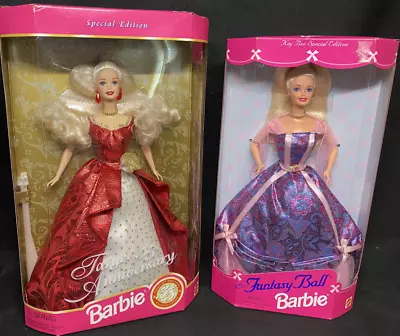 Lot Of 2 Barbies Target 35th Anniversary And Kay Bee Fantasy Ball NRFB Vintage  • $29.50