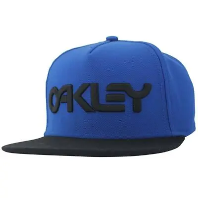 Oakley Typhoon Cap Mens Blue Black Flat Peak Snapback Adjustable Baseball Hat • $12.95