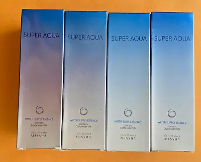 Pack Of 4 Missha Super Aqua Water Supply Essence. 1.35 Fl Oz./40 Ml. • $27.99