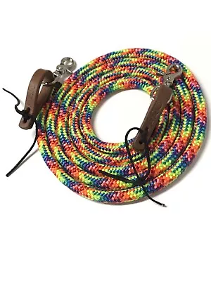 Rainbow Yacht Rope Reins Water Loops Rainbow With Trigger Snaps • $47