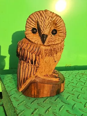 Chainsaw Carving Owl Great Gift Idea Elm Wood Home Garden  Sculpture Art Craft  • £50