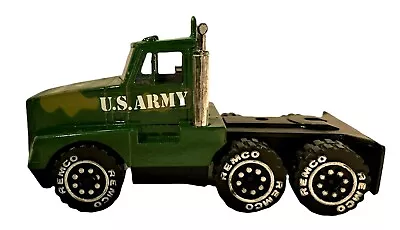 Vintage 1989 Green Remco Toys US Army Tractor Trailer Truck Cab Military Toy • $4.99