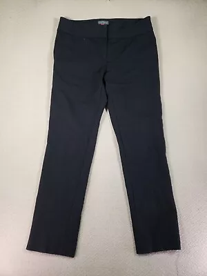 Vince Camuto Pants Womens 8 Black Mid Rise Straight Leg Pull On Slash Pocket • $19.95