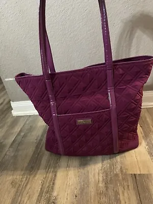 Vera Bradley Quilted Wine Burgundy Laptop/tote Bag Padded Zipper Pockets • $40