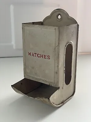 Match Matchbox Holder Tin Collectible Wall Hanging Vintage Rustic • $18