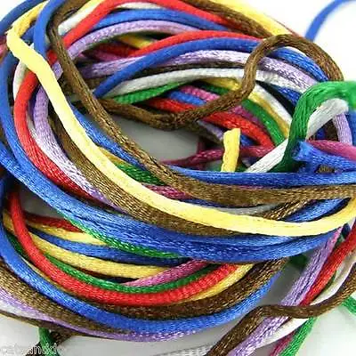 10m Pack Of Silky 2mm Rattail Jewellery Cord Shamballa Kumihimo Many Colours • £2
