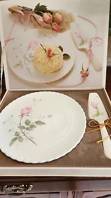  Mikasa Bone China Cake Plate Remembrance And Cake Server Floral • $25