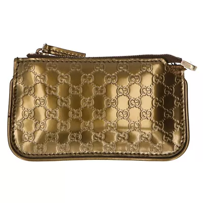 GUCCI Coin Case With Key Ring 233183 Micro Guccisima Women Olive USED • $119