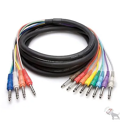 Hosa STP-802 2M (6.6') 4 Channel 1/4  Insert Snake TRS To Dual TS Patch Snake • $38.95