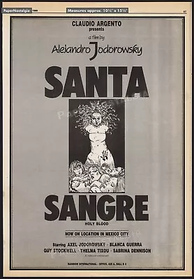 SANTA SANGRE__Original 1988 Trade AD / Poster__Alejandro Jodorowsky_Moebius_1989 • $29.99