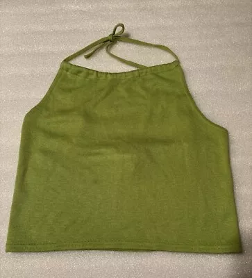 EUC VTG No Boundaries Green  Halter Crop Top Size Medium Made In USA • $27