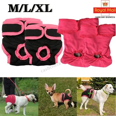 £4.29 • Buy Female Pet Dog Physiological Pants Sanitary Nappy Diaper Shorts Underwear S-XL