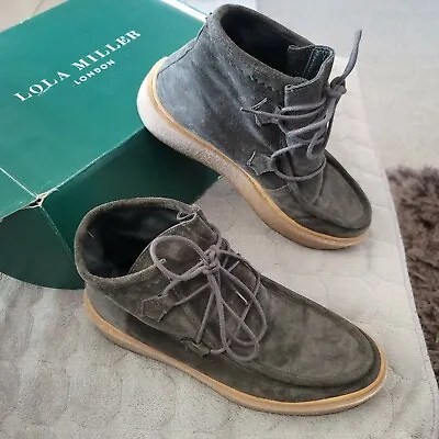Lola Miller London Platform Ankle Boot Brown Velvet Size 38Eu/7.5US  • £9.72