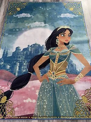 RARE Disney Aladdin Princess Jasmine Free To Dream Area Rug 50x83” Decor • $79.95