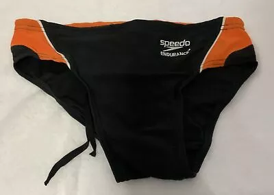 Speedo Men's Swimsuit Brief Launch Endurance+ Splice Team Colors - Black/oran 26 • $0.99