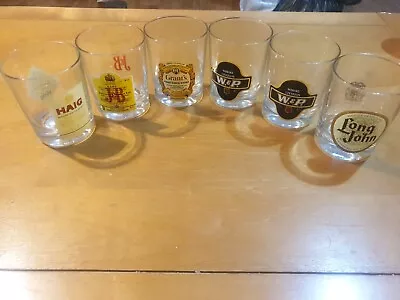£14.99 • Buy 6 X Vintage Whiskey Scotch Glasses J&B Haig Grant's Long John 2x W&P
