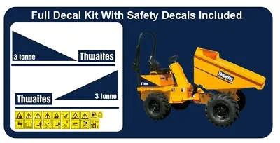 £29.99 • Buy Thwaites 3 Tonne Dumper 3 Ton Full Decal Kit With Safety Decals. Sticker Kit