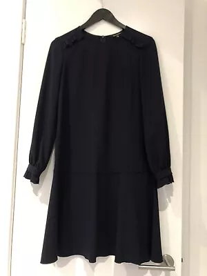 Tara Jarmon Navy Long Sleeve Dress Size 38 EU 10 UK • £95