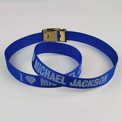 Vintage I Love (Heart) Michael Jackson Blue Youth Size Blue Belt Adjustable 35   • $13.11