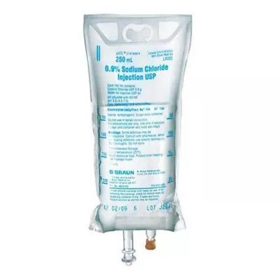 B Braun L8002 0.9% Solution 250 ML Plastic Bag • $14.99