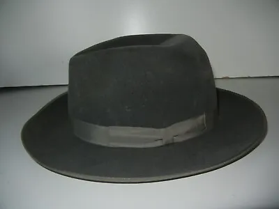 Vtg 70s 80s WILDLEDER Gray Fur Felt FEDORA HAT Summer Brim Style Cap Sz SMALL 7 • $25.49