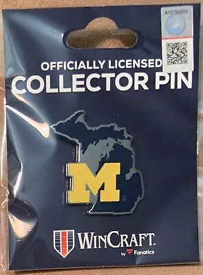 Michigan Wolverines State Shape Lapel Collector Pin New • $13