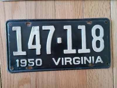 1950 Virginia License Plate • $27.99