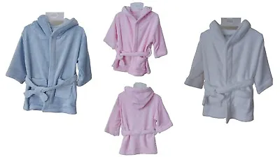 Children's Hooded Towelling Bathrobe Dressing Gown Baby Toddler Infant Boy Girl • £15.99