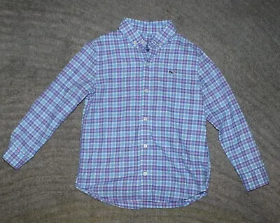 Vineyard Vines Boys Long Sleeve Plaid Whale Shirt - Size 5 - EUC • $14.99