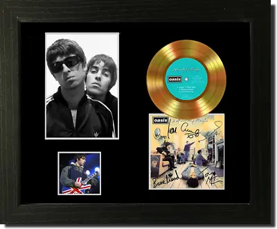 OASIS Definitely Maybe....    Signed GOLD Mini RECORD Style CD Display Framed  • £18.99