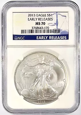 2013 American 1 Oz Silver Eagle NGC MS 70 Early Releases 170 • $34.33