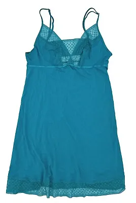 Victoria's Secret Sleep Lace Nightgown Camisole Teddy Pajama Teal M X-Lg NWT • $16.15