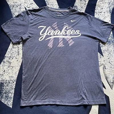 NIKE MLB New York Yankees Logo Swoosh Navy Blue T-Shirt Juan Soto Jersey • $8.99