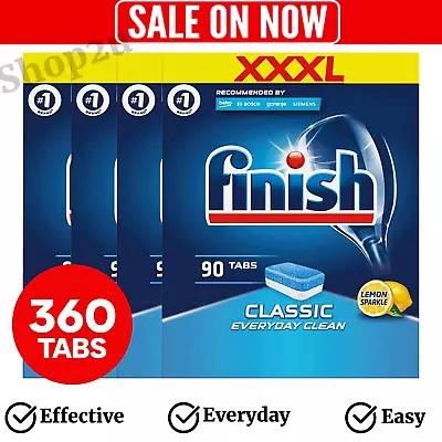 4 X 90pk Finish Classic Dishwasher Tabs Lemon Sparkle Bulk Packs • $85.95