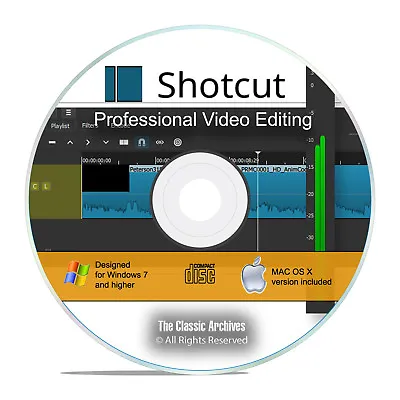 Professional Digital Video Editing Software Shotcut Studio Windows/Mac CD I06 • $7.99