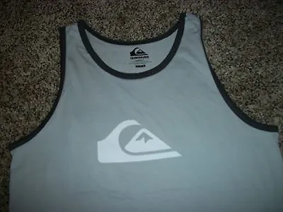 QUIKSILVER New NWT Mens Sleeveless Tank Top Shirt Gray Logo MEDIUM LARGE XL  • $21.90